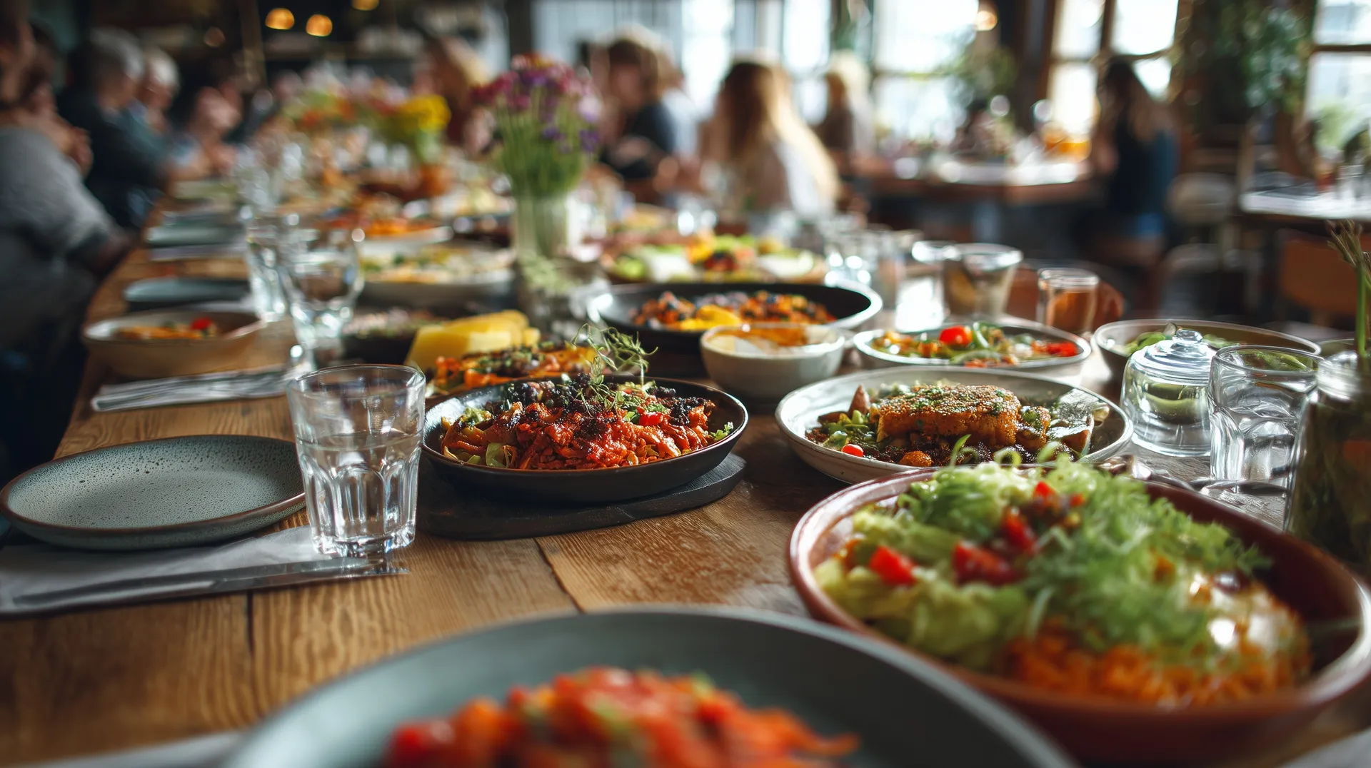 Delicious lunch dishes
